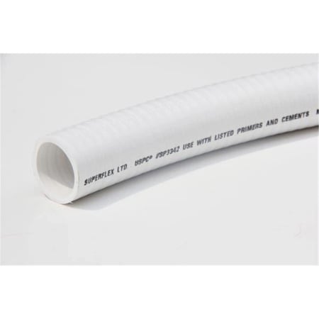 Superflex 1 in. x 50 ft. 100-50WH Schedule 40 Flexible PVC Pipes, White S-100-50WH